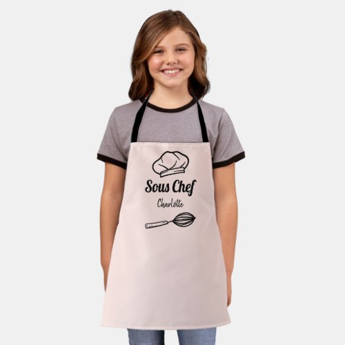 Cute daddys girl sous chef hat pink apron