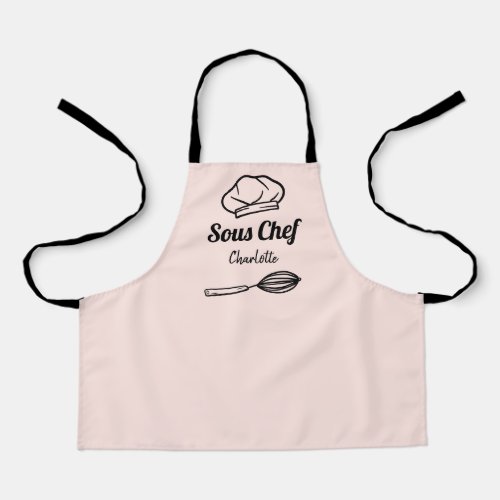 Cute daddys girl sous chef hat pink apron