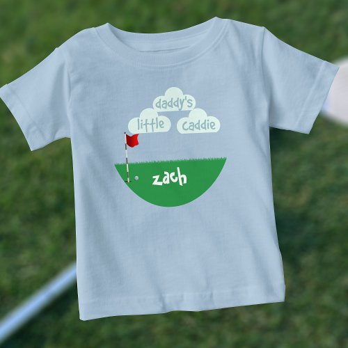 Cute Daddys Little Caddie Junior Golfer Baby T_Shirt