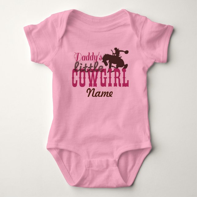 Cute Daddy's Little Cowgirl" Baby Bodysuit (Front)