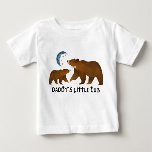 Cute Daddys Little Cub Baby T_Shirt