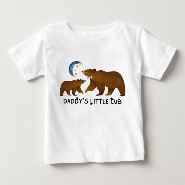 Cute Daddy's Little Cub Baby T-Shirt (Front)