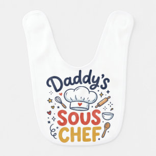 Cute "Daddy's Sous Chef" Baby Bib