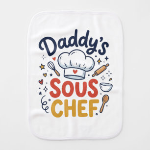 Cute "Daddy's Sous Chef" Baby Burp Cloth