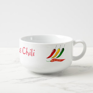 Cute "Dad's Famous Chili" with Hot Peppers Soup Mug