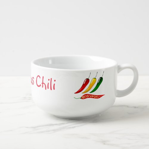 Cute Dads Famous Chili with Hot Peppers Soup Mug