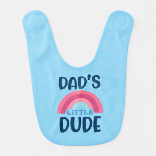 Cute Dad's little dude word art Son Baby Bib