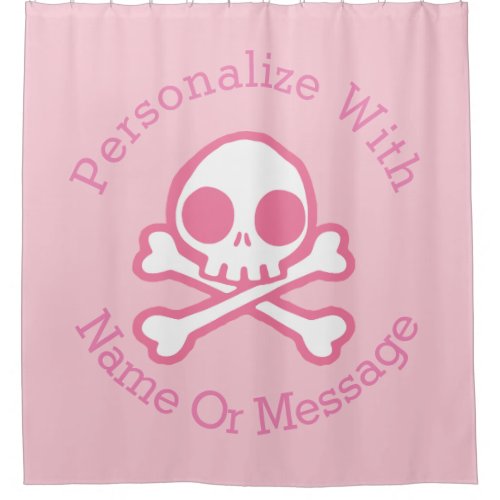 Cute Dainty Pink Skull Shower Curtain