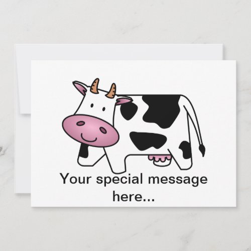 Cute Dairy Cow Custom Announcement