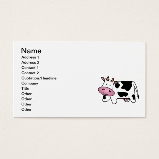 Cute Dairy Cow Business Card