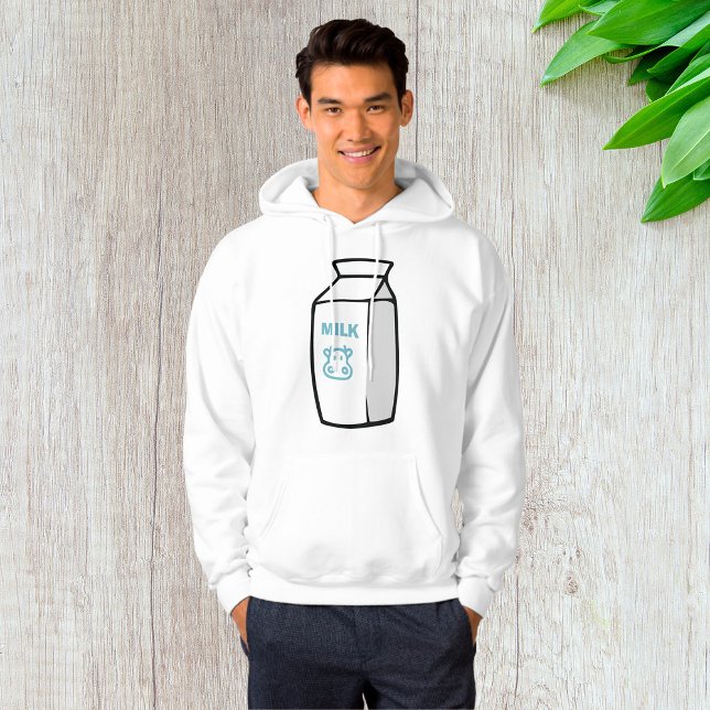 Cute Dairy Cow Cartoon Milk Carton Illustration  Hoodie (Creator Uploaded)