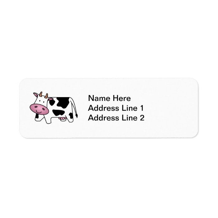 Cute Dairy Cow Custom Return Address Label