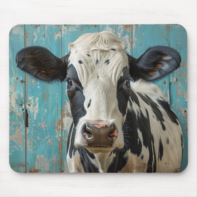 Cute Dairy Cow Farmhouse Painting Mouse Pad (Front)