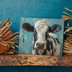 Cute Dairy Cow Farmhouse Painting Plaque