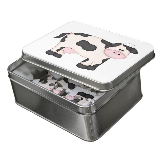Cute Dairy Cow Jigsaw Puzzle (Lid Open)