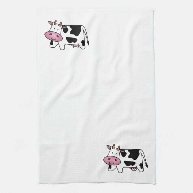 Cute Dairy Cow Kitchen Towel (Vertical)