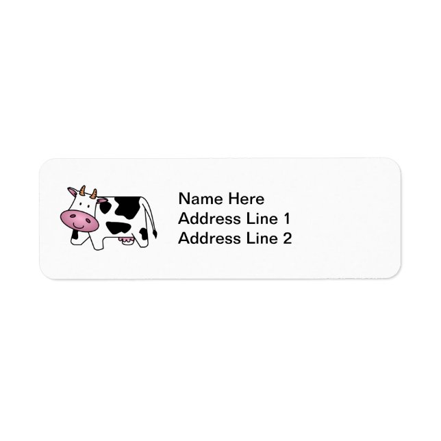 Cute Dairy Cow Label (Front)