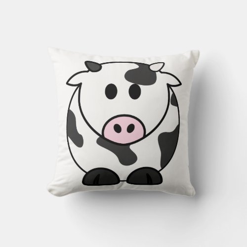 Cute Dairy Cow Throw Pillow
