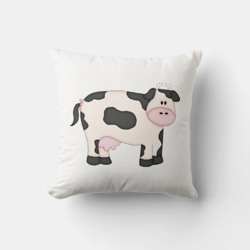 Cute Dairy Cow Throw Pillow