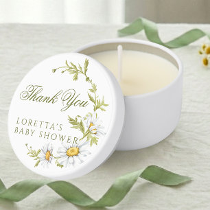 Cute Daisies Floral Baby Shower Thank You Mini Candle Favors