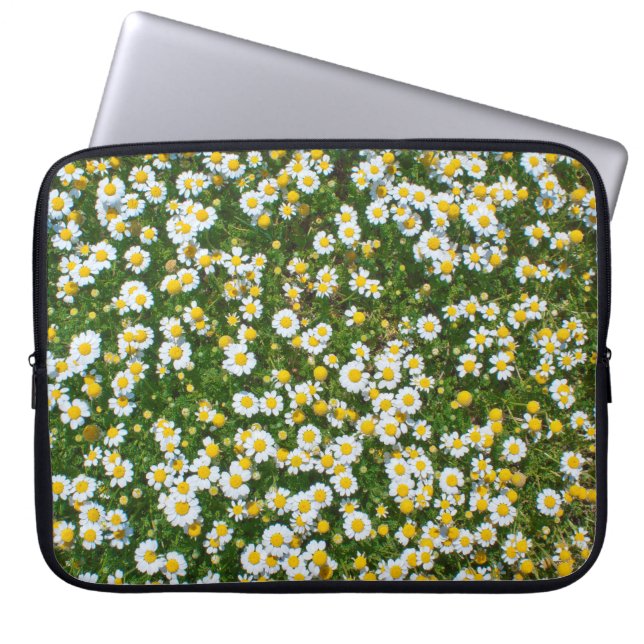     Cute Daisies Funny Pretty Flowers Nature Girly Laptop Sleeve (Front)