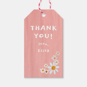 Cute Daisies Gouache Custom Baby Shower THANK YOU Gift Tags