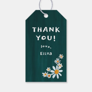 Cute Daisies Gouache Custom Baby Shower THANK YOU Gift Tags