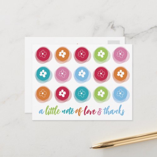 Cute Daisies In Colorful Fuzzy Dots Kids Birthday Postcard