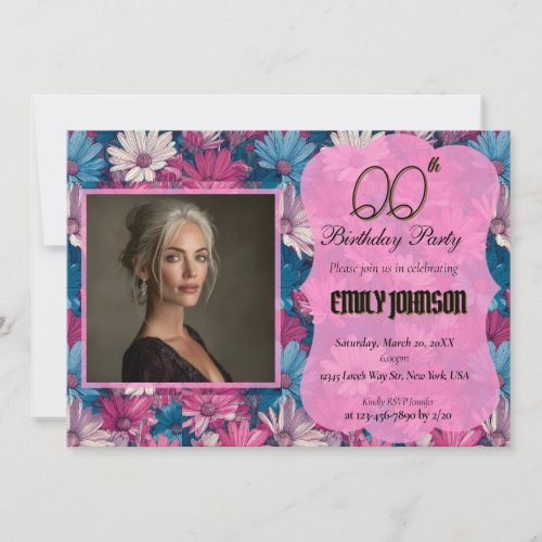 Cute Daisy 70Th Birthday Gift For Women Invitation