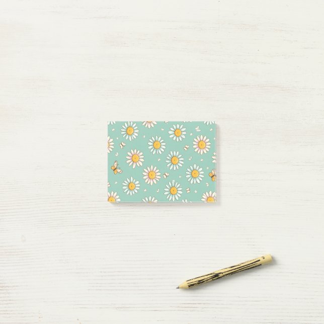 Cute Daisy & Bee Pattern | Notes (On Desk)