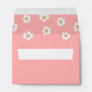 Cute Daisy Blush Pink Invitation Envelope