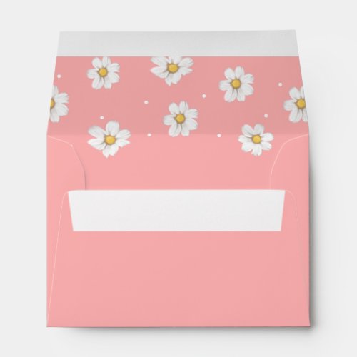 Cute Daisy Blush Pink Invitation Envelope