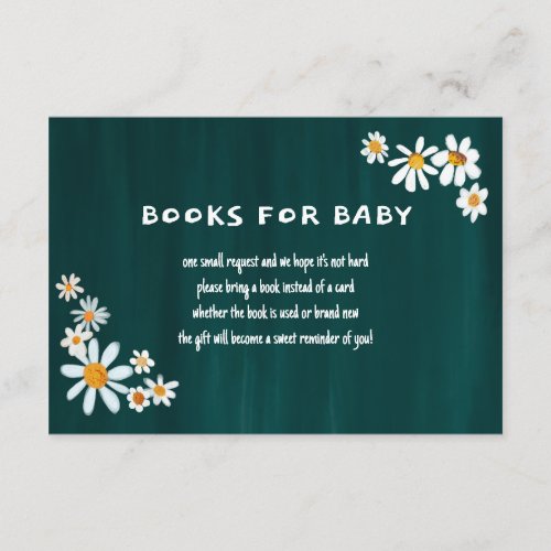 Cute Daisy Bouquet Handpainted Custom Baby Shower  Enclosure Card