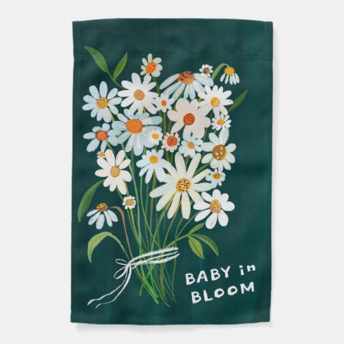 Cute Daisy Bouquet Handpainted Custom Baby Shower  Garden Flag