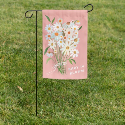 Cute Daisy Bouquet Handpainted Custom Baby Shower  Garden Flag