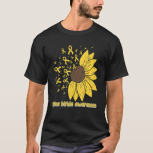 Cute Daisy Butterfly Yellow Ribbon Spina Bifida Aw T-Shirt