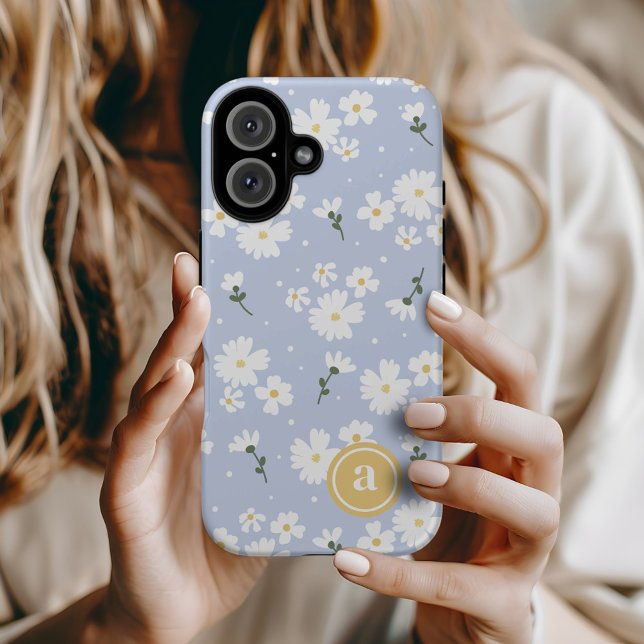 Cute Daisy Floral Custom Monogram Iphone Case (Creator Uploaded)