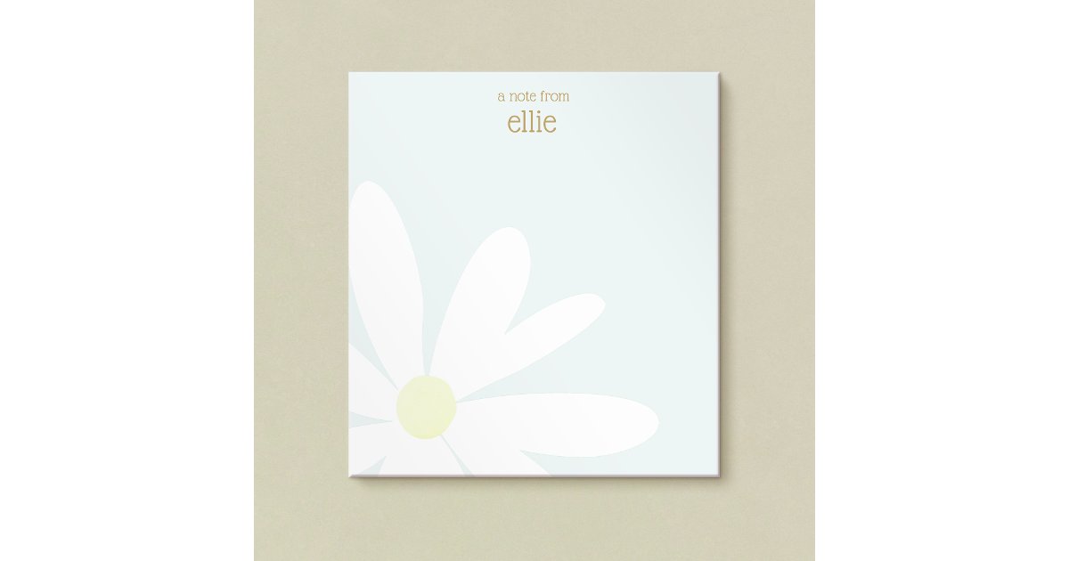 Cute Daisy Floral Personalized Notepad | Zazzle