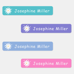 Cute Daisy Flower Add Your Name Back to School Kids' Labels