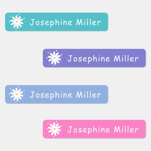  Cute Daisy Flower Add Your Name Back to School  Kids Labels