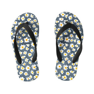 Cute Daisy Flower Botanical pattern school girly Kid's Flip Flops