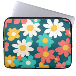 Cute Daisy Flower Botanical pattern school girly Laptop Sleeve