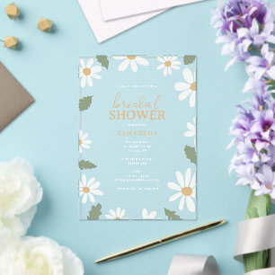 Cute Daisy Flower Bridal Shower Acrylic Invitations