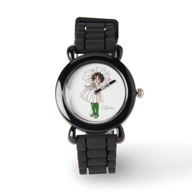 Cute Daisy Flower Child Floral Funny Little Girl Watch (Front)