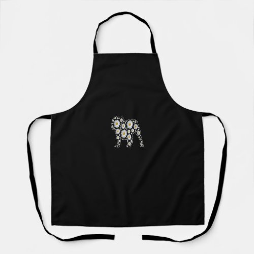 Cute Daisy Flower English Bulldog Dog Shirt Mothe Apron