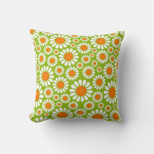 Cute Daisy Flower Floral Pattern Throw Pillow