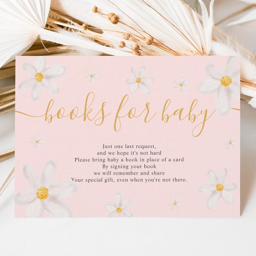 Cute daisy flower gold watercolor books for baby enclosure card