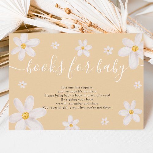 Cute daisy flower gold watercolor books for baby invitation
