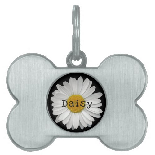 Cute Daisy Flower Name Pet ID Tag