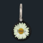 Cute Daisy Flower Name Phone Number Pet ID Tag<br><div class="desc">Simple and cute daisy flower head with editable name and phone number on the back</div>